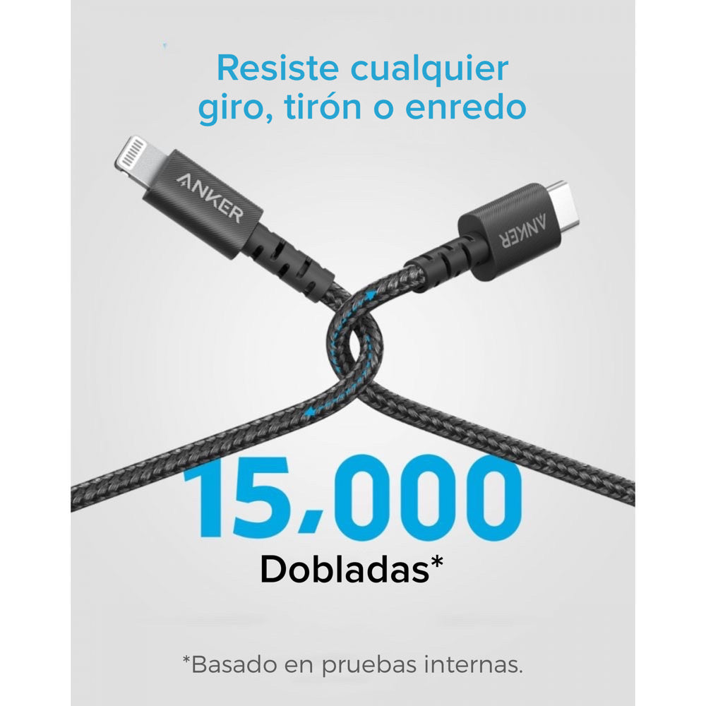 Cable Anker PowerLine Trenzado USB-C a Lightning 1.8M