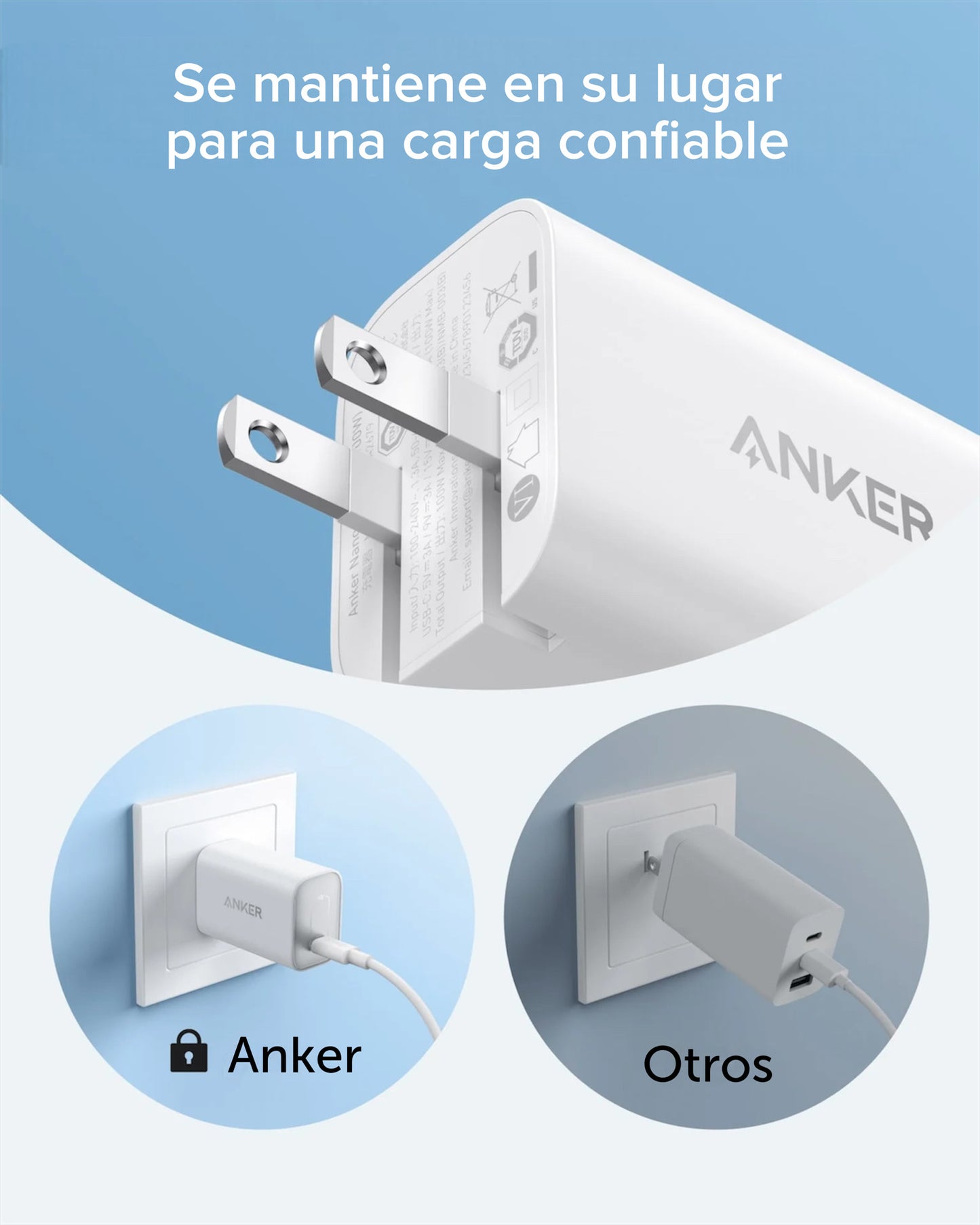 Cargador de pared Anker Nano USB-C 100W + Cable USB-C a USB-C 1.8M