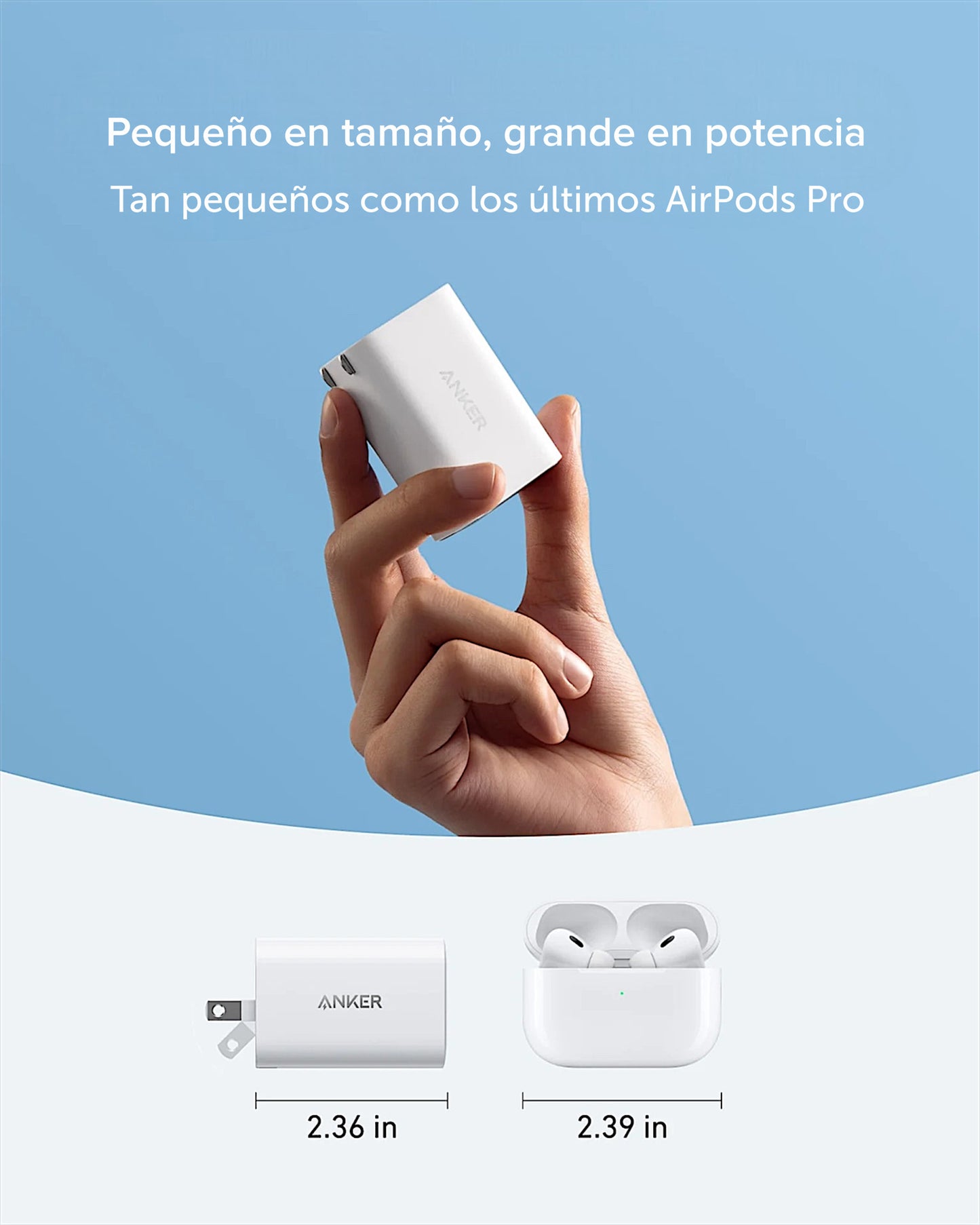 Cargador de pared Anker Nano USB-C 100W + Cable USB-C a USB-C 1.8M