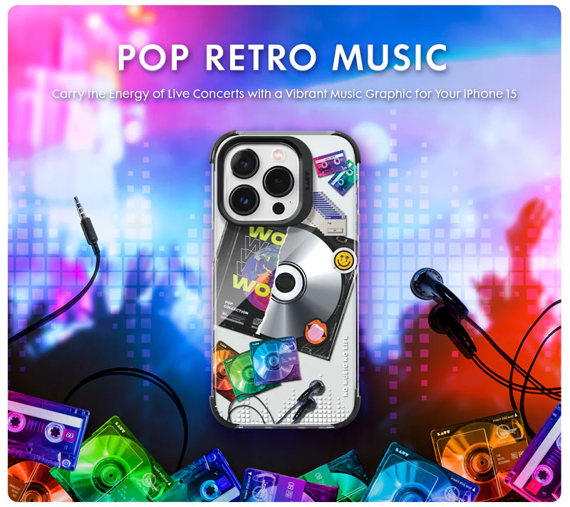 Funda Laut Pop Retro Music para iPhone 15 Pro Max