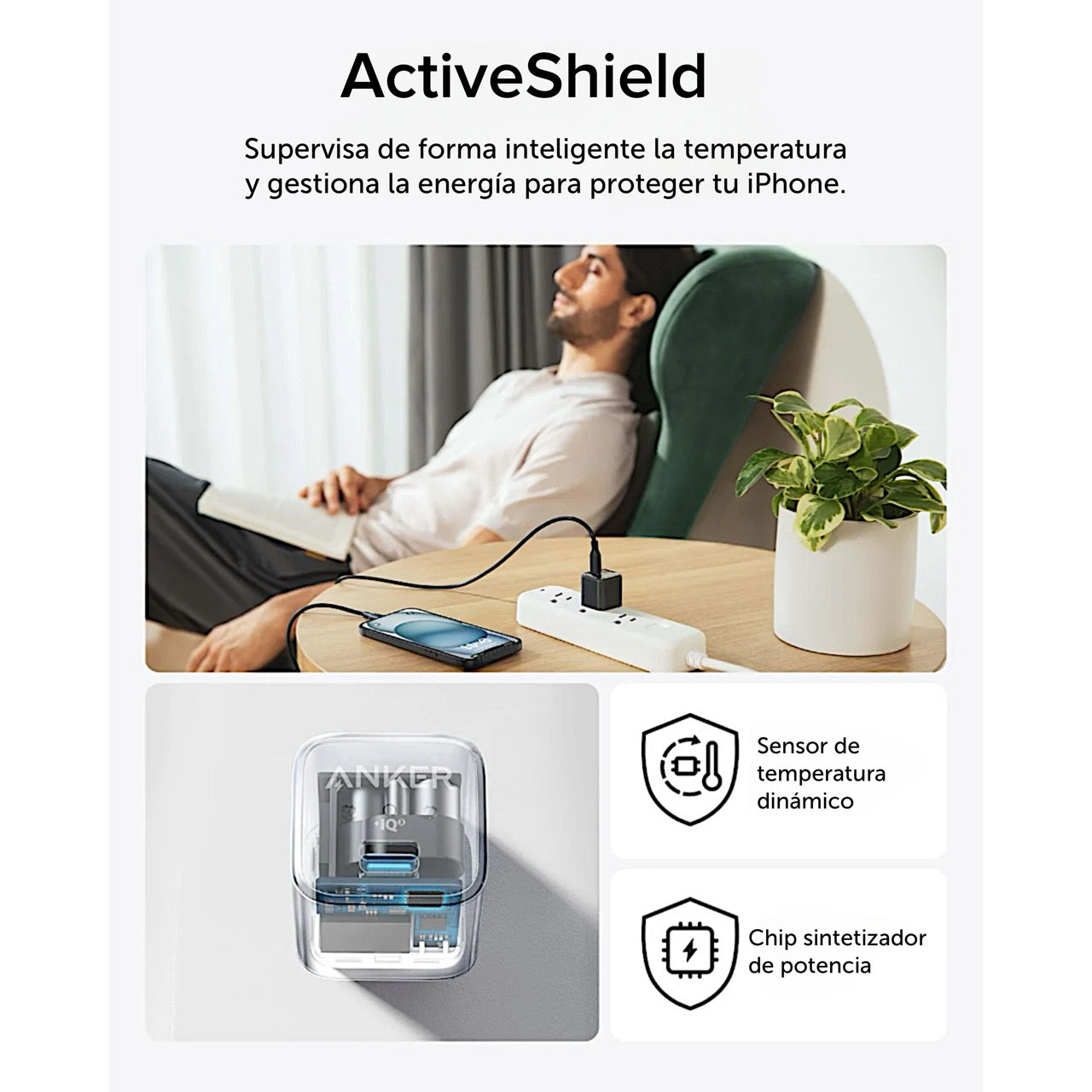 Cargador de pared Anker Nano Pro USB-C 20W