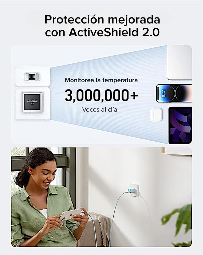 Cargador de pared Anker Nano 30W + Cable USB-C a USB-C 1.8 Metros