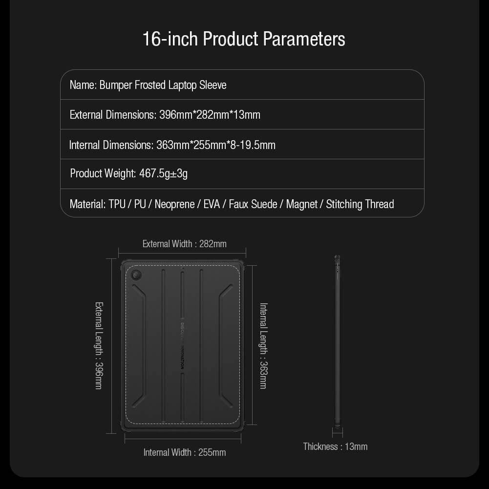 Funda Nillkin Bumper Frosted para MacBook de 16"