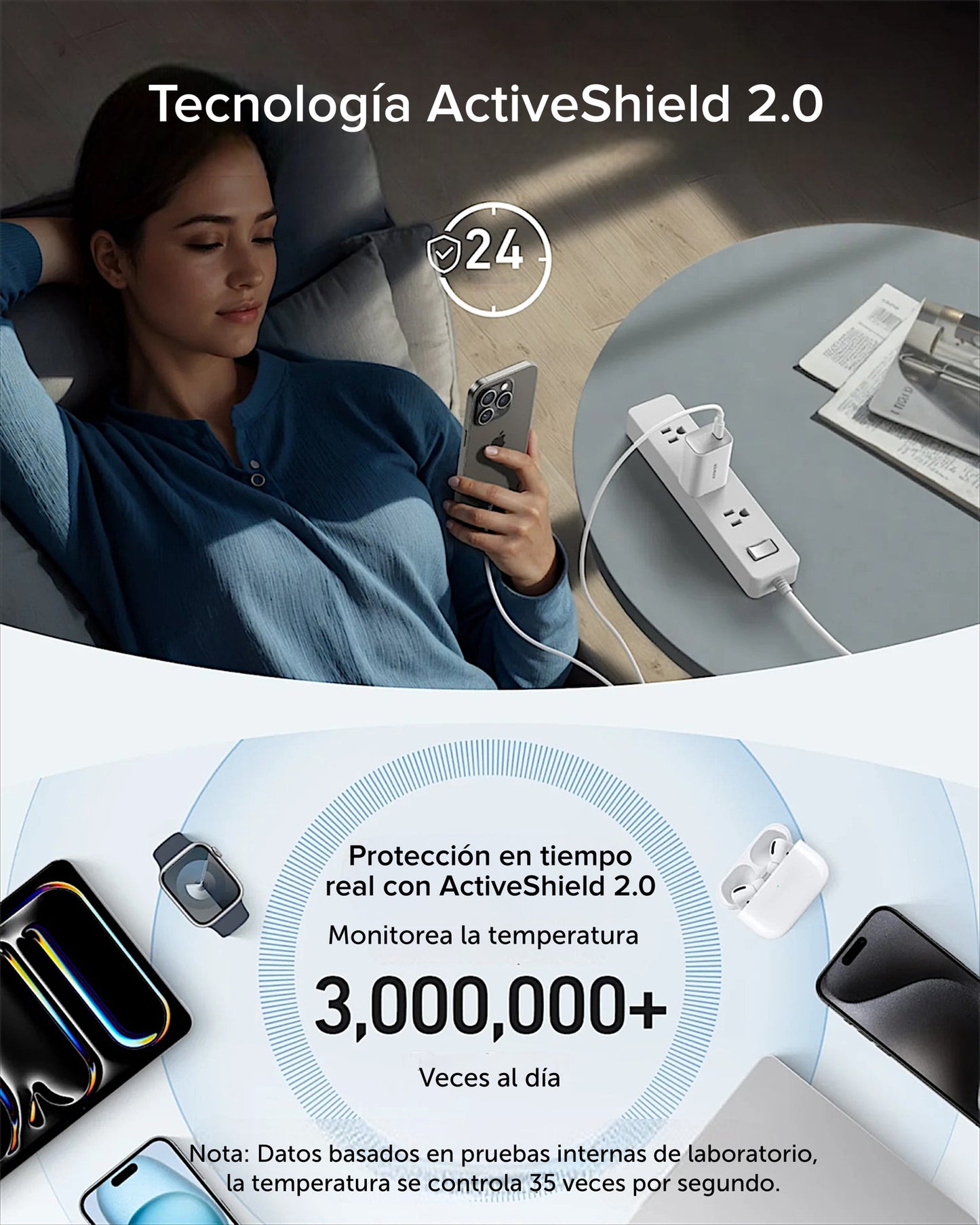 Cargador de pared Anker Nano USB-C 100W + Cable USB-C a USB-C 1.8M