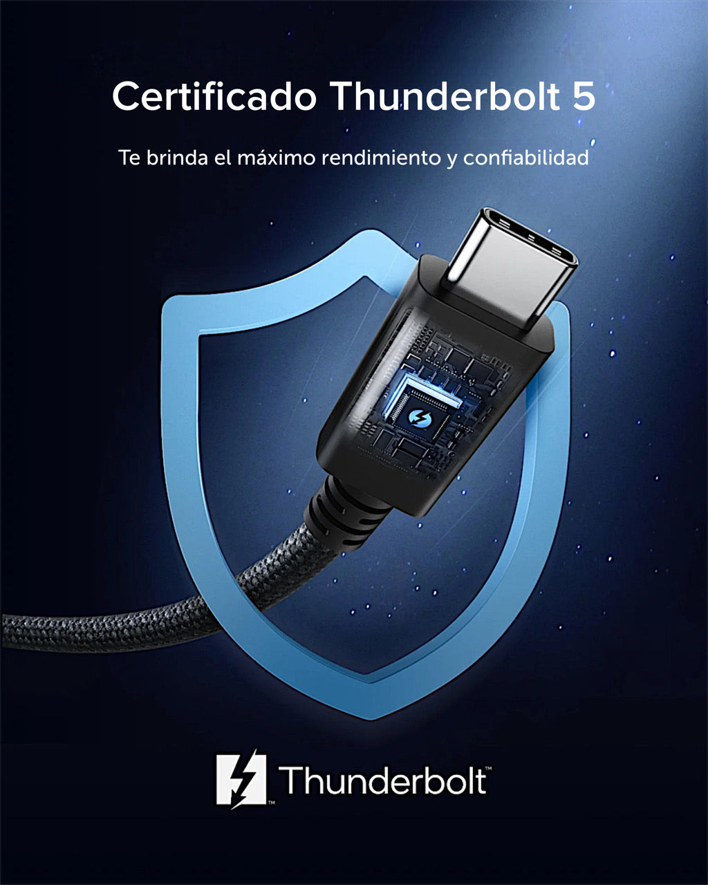 Cable Anker Thunderbolt 5 1M (80 Gbps, 240 W)