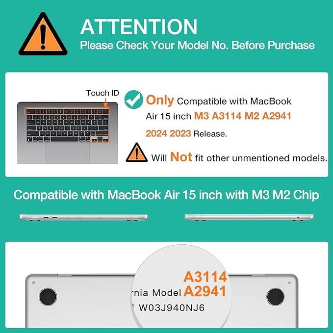 Carcasa Mosiso para MacBook Air 15" Con Chip M2/ M3