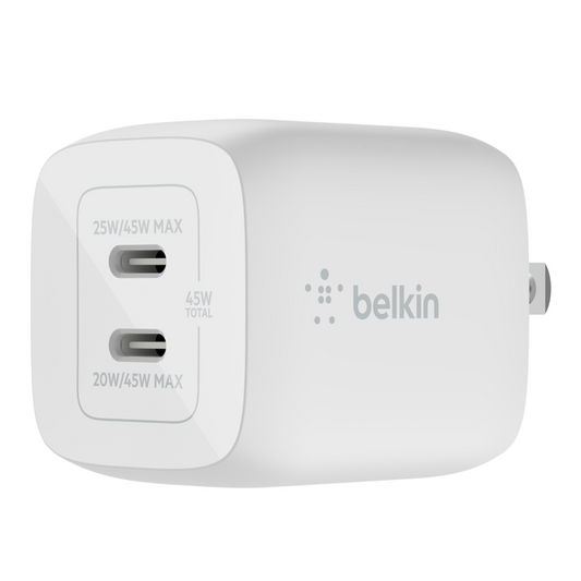 Cargador de pared Belkin Dual USB-C de 45W