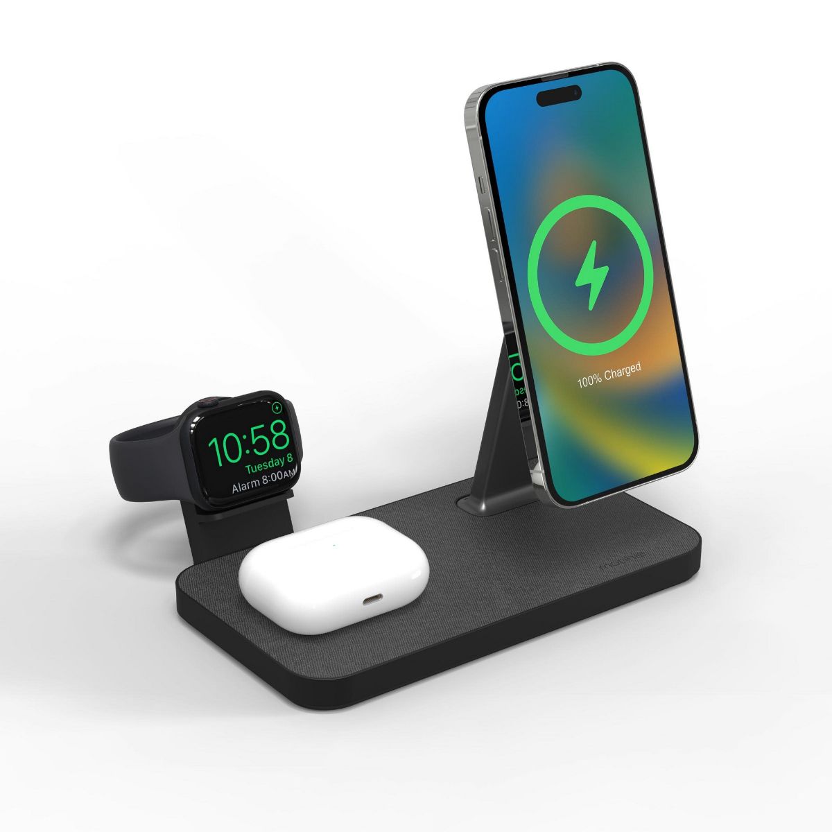Cargador inalámbrico Mophie Snap+ 3 en 1 con MagSafe