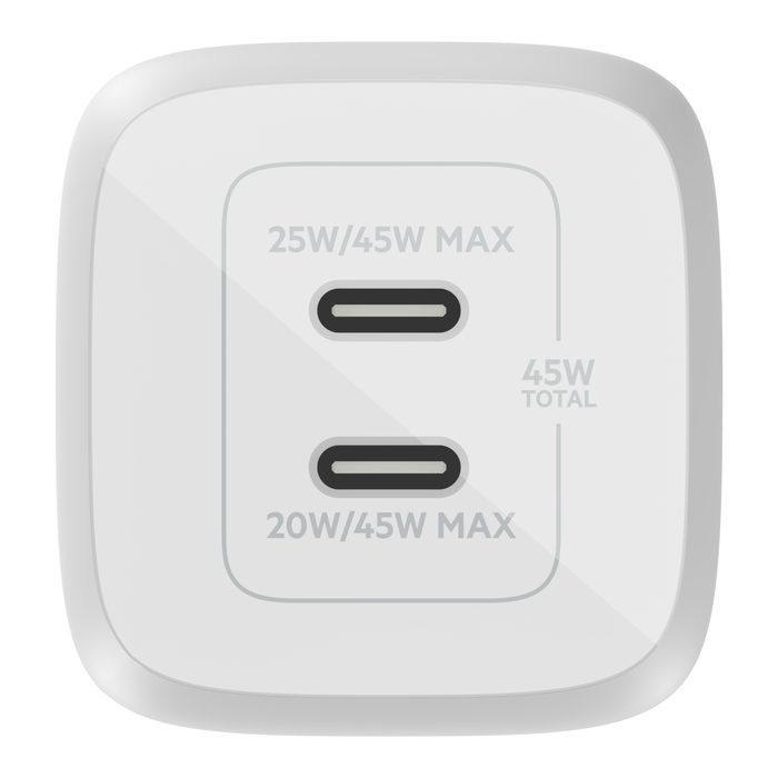 Cargador de pared Belkin Dual USB-C de 45W