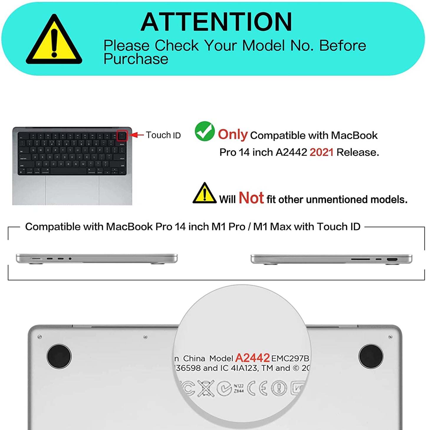 Carcasa Mosiso para MacBook Pro 14”M1 Pro