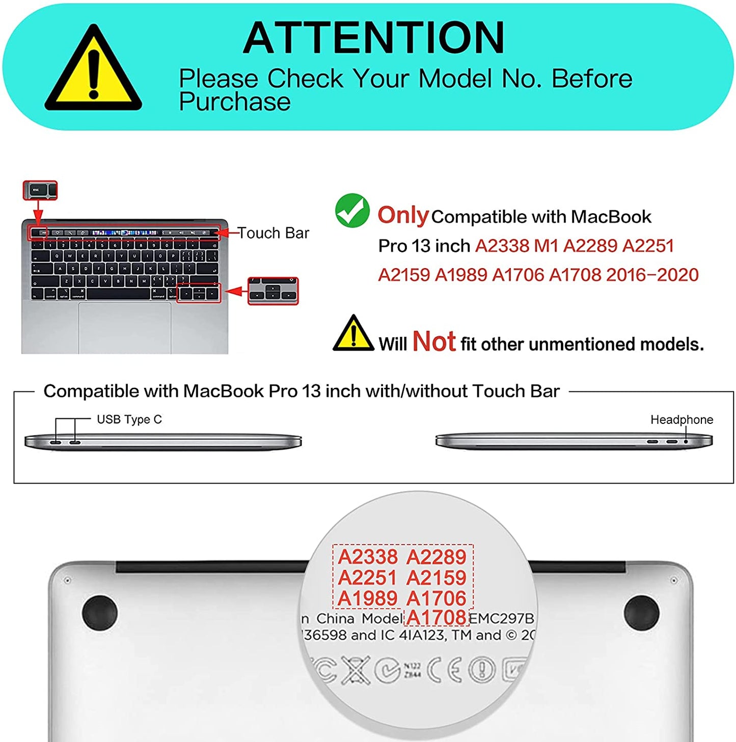 Carcasa Mosiso para MacBook Pro 13” M1 2020 / M2 2022