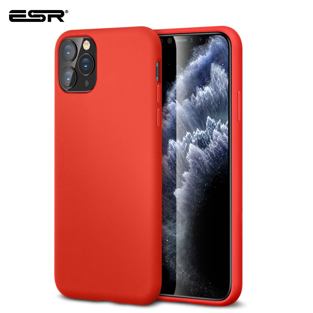 Funda silicona iphone 11 PRO max textura suave Rojo