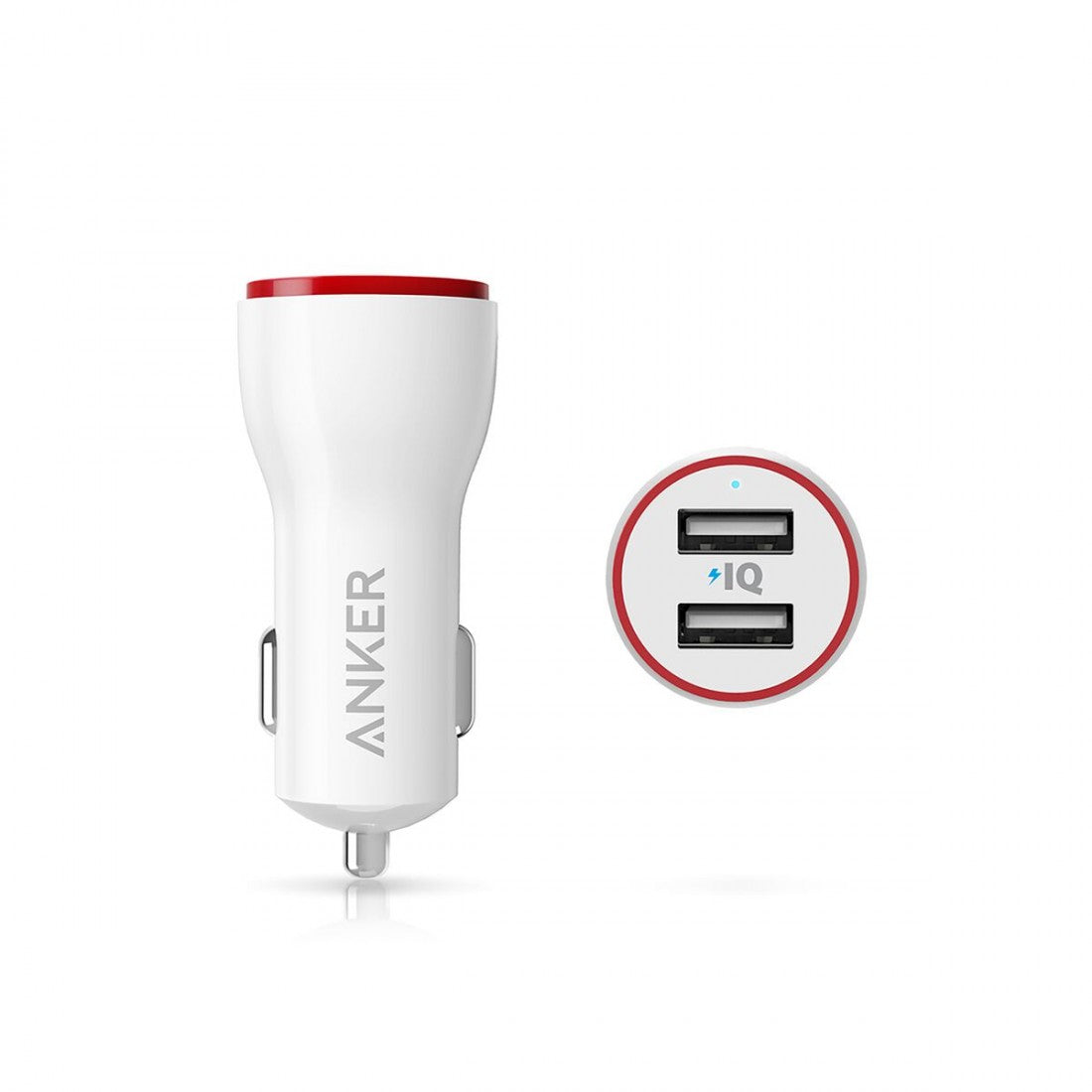 Cargador de carro Anker PowerDrive 2 USB-A + Cable Lightning a USB-A