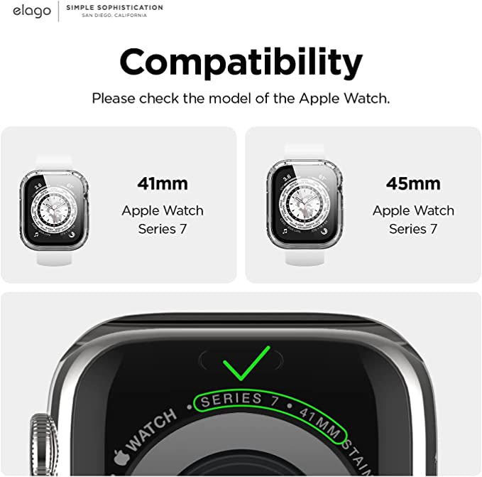 Case Elago Shield Clear para Apple Watch Series 7/ 8/ 9 41MM