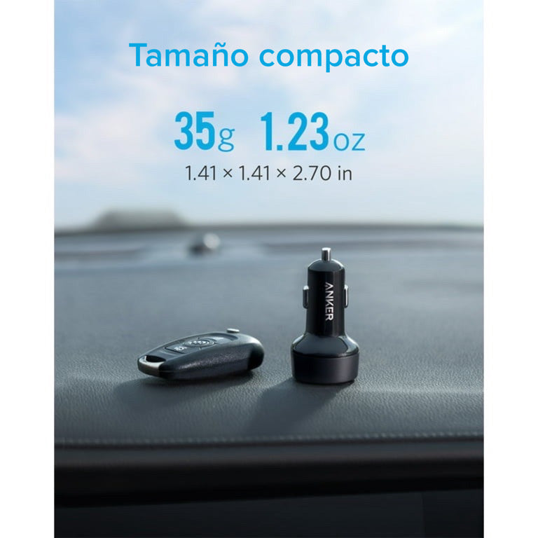 Cargador de carro Anker PowerDrive PD+ 2 35W(20W PD USB-C +15W USB-A)