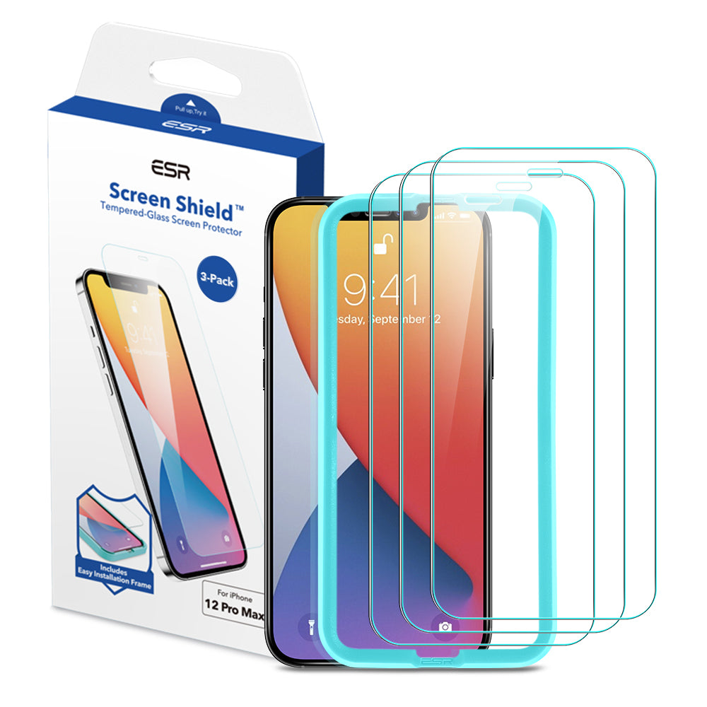 Protector de Pantalla ESR For iPhone 12 Pro Max Con marco Aplicador