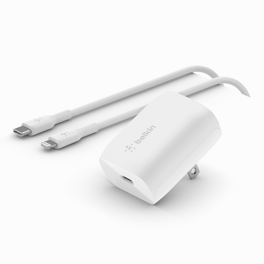 Cargador de pared belkin USB-C 20W + Cable USB-C a Lightning 1M