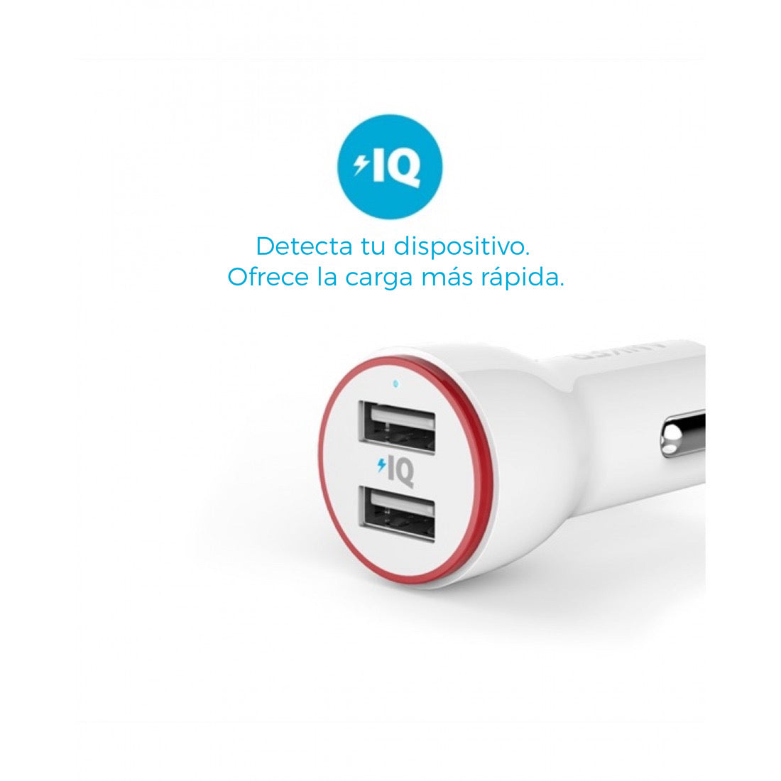 Cargador de carro Anker PowerDrive 2 USB-A + Cable Lightning a USB-A