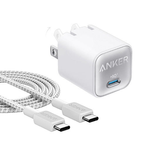 Cargador de pared Anker Nano 30W + Cable USB-C a USB-C 1.8 Metros