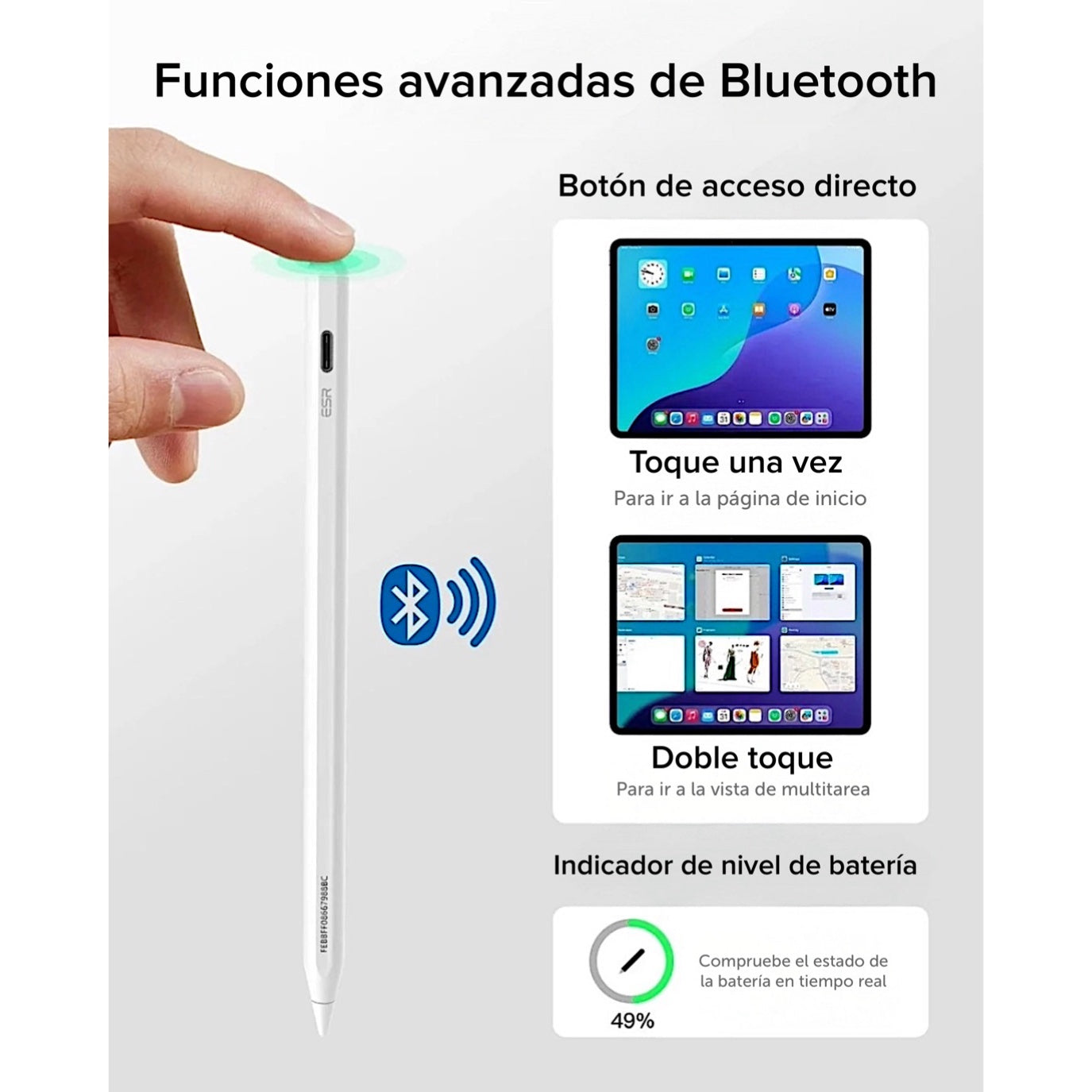 Lápiz Geo Digital ESR para iPad compatible con Find My