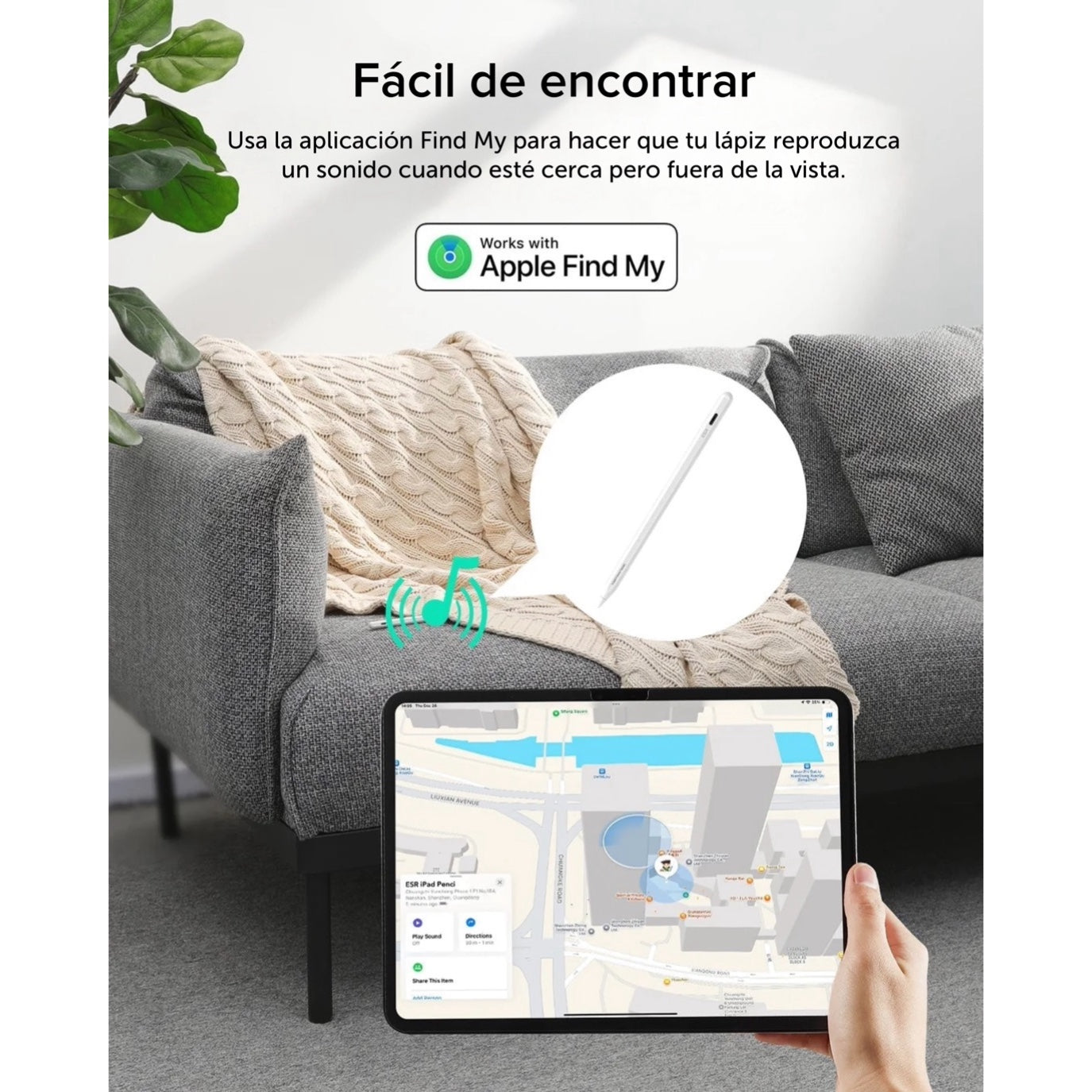 Lápiz Geo Digital ESR para iPad compatible con Find My