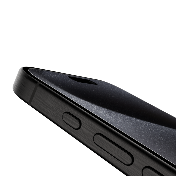 Protector de pantalla belkin ScreenForce con bandeja de alineación para iPhone 15 Pro Max