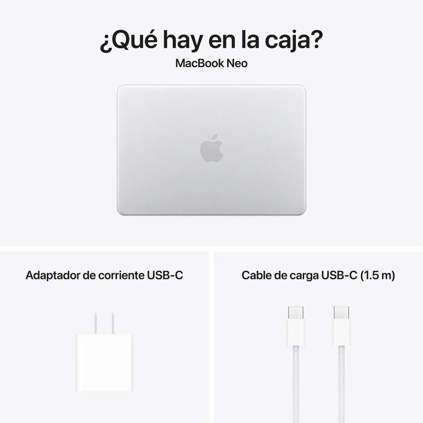 MacBook Neo de 13 pulgadas A18 Pro CPU de 6 núcleos y GPU de 5 núcleos 8GB 256GB SSD