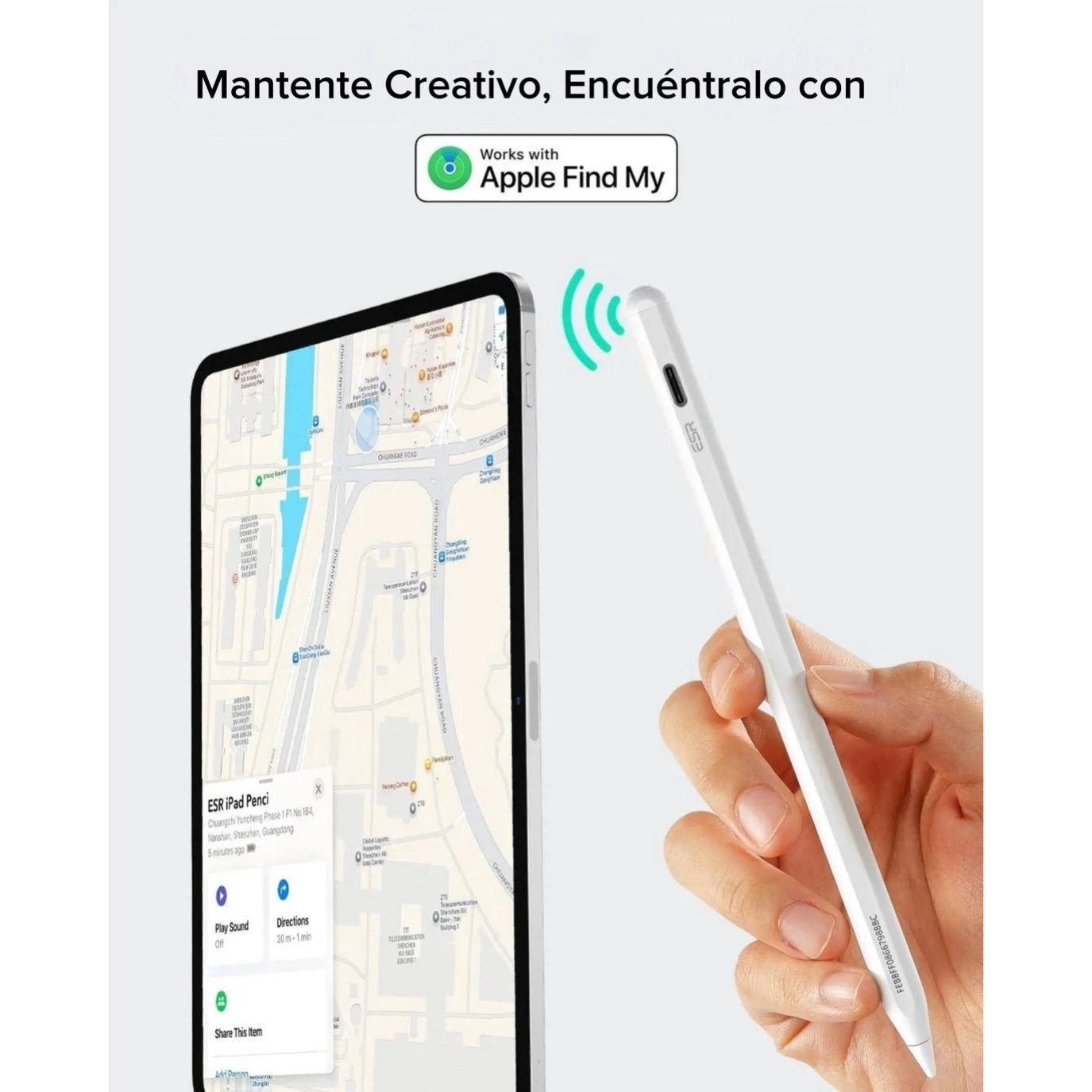 Lápiz Geo Digital ESR para iPad compatible con Find My