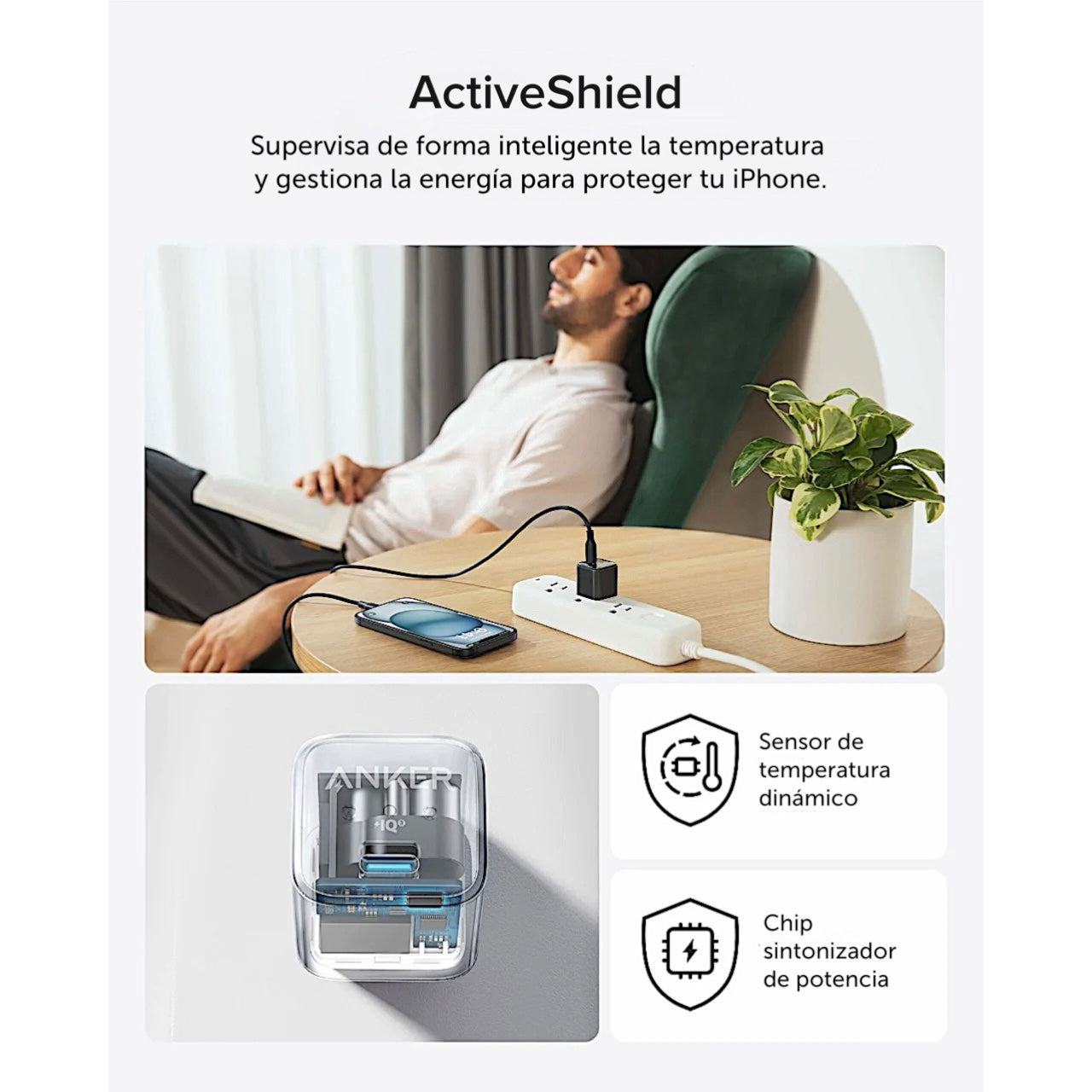 Cargador de pared Anker Nano Pro USB-C 20W