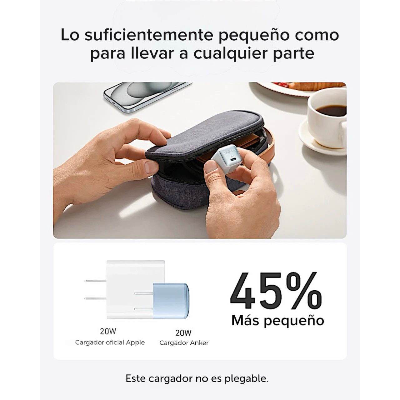 Cargador de pared Anker Nano Pro USB-C 20W