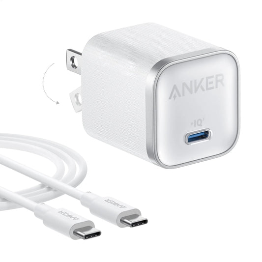 Cargador de pared Anker Nano USB-C 45W + Cable USB-C a USB-C 1.8M