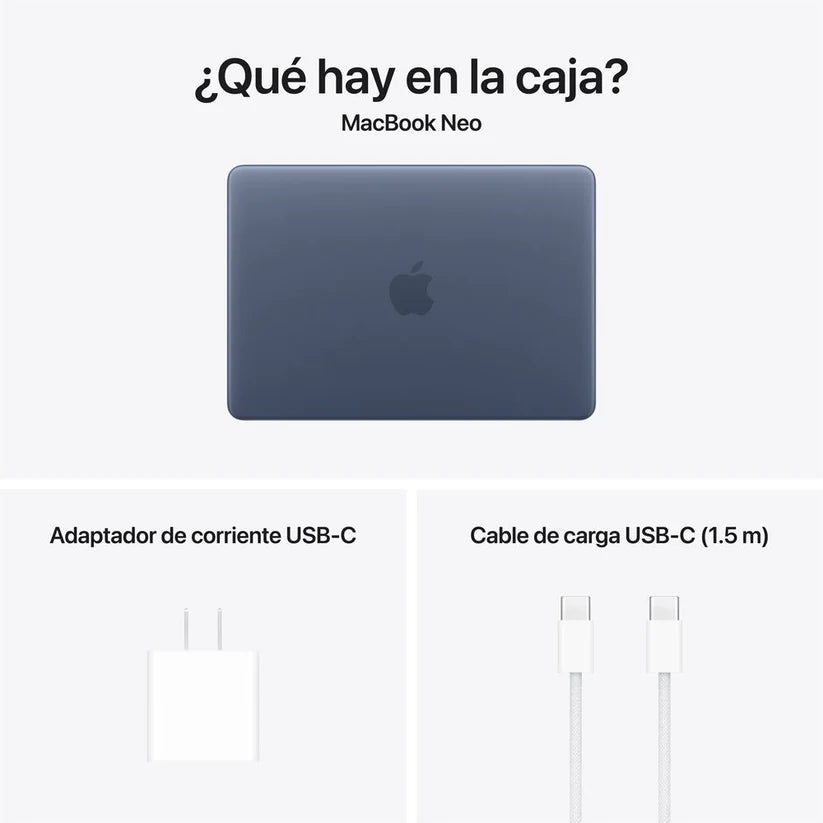 MacBook Neo de 13 pulgadas A18 Pro CPU de 6 núcleos y GPU de 5 núcleos 8GB 256GB SSD