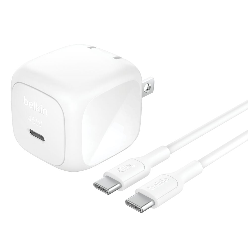 Cargador de pared Belkin USB-C de 45W + Cable USB-C a USB-C de 1 Metro
