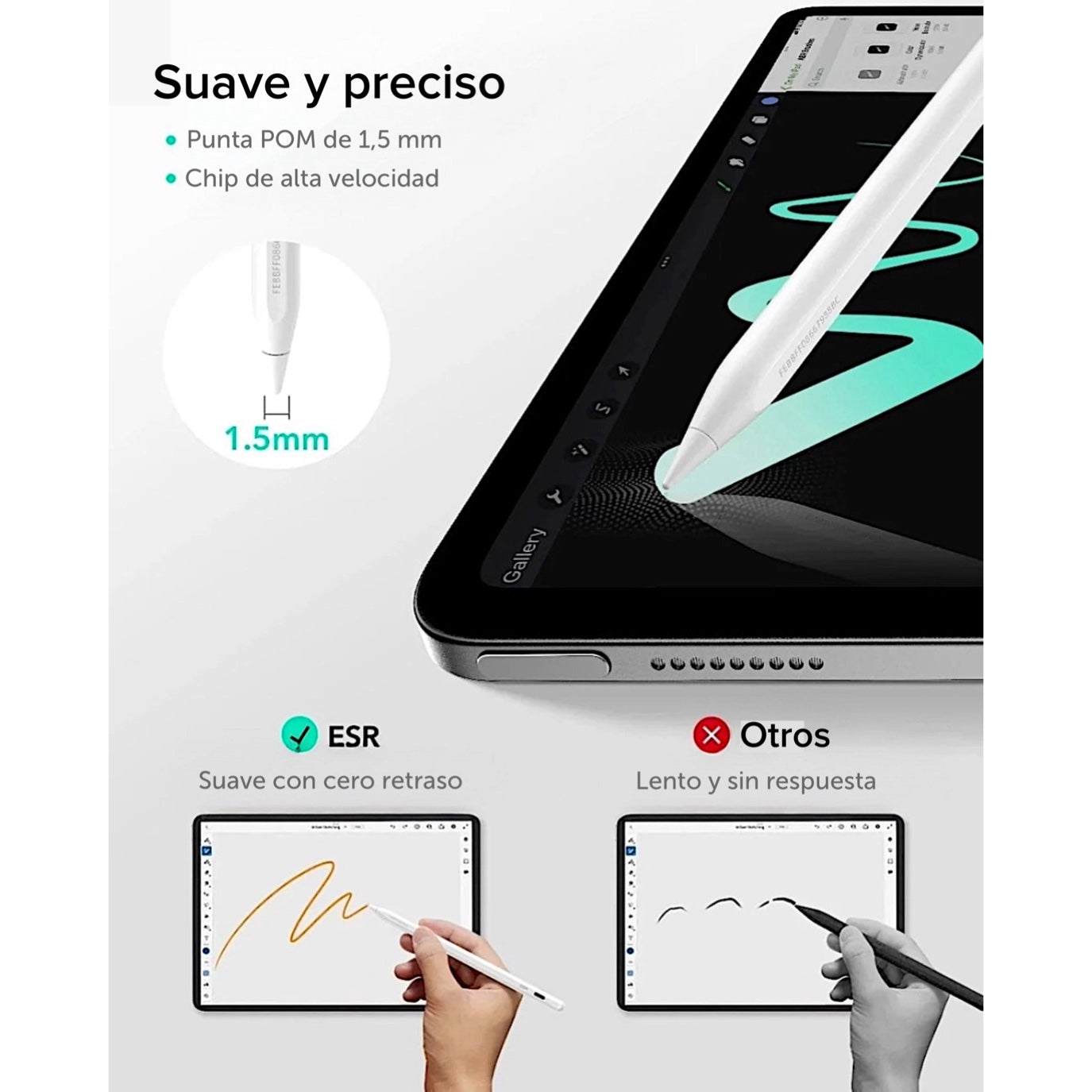 Lápiz Geo Digital ESR para iPad compatible con Find My
