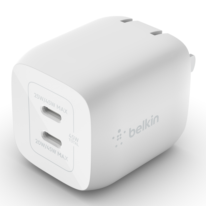 Cargador de pared Belkin Dual USB-C de 45W